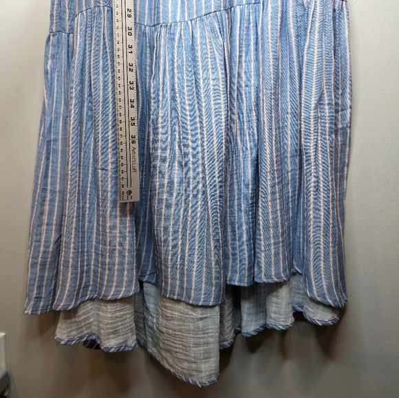 Retrod  Sleeveless Blue Pink White Stripe Layered Maxi Dress Women Small Boho - Picture 5 of 6